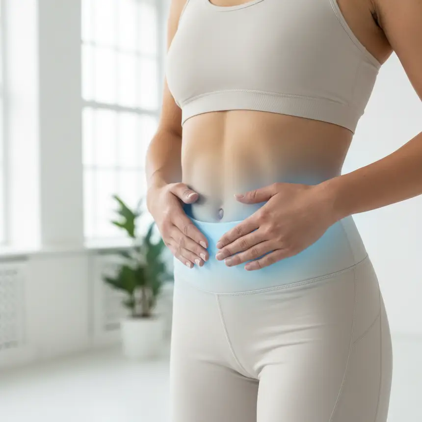 Person with healthy gut energy