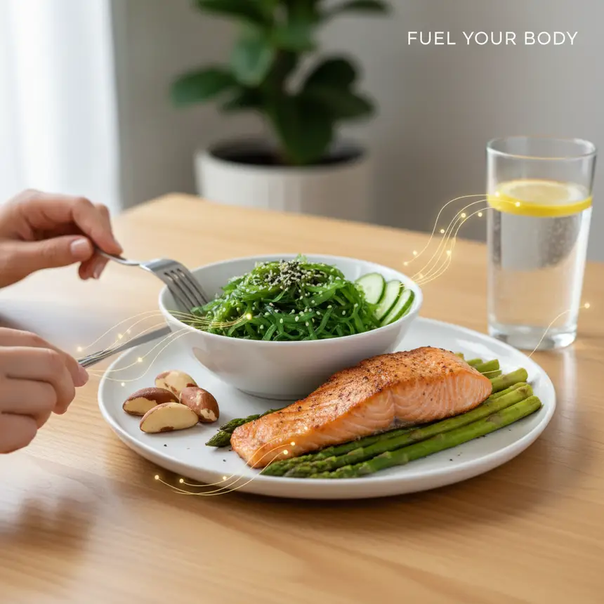 Iodine selenium foods, balanced diet