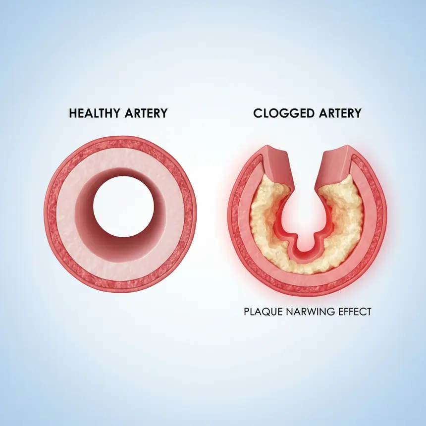 clogged artery, cholesterol buildup