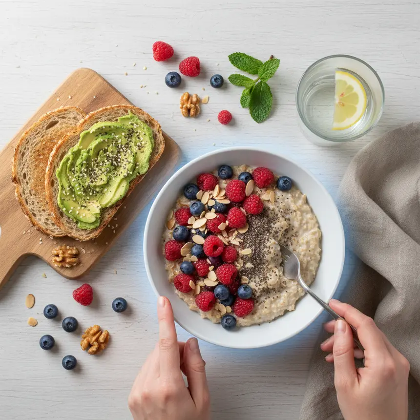 Healthy breakfast, energetic morning