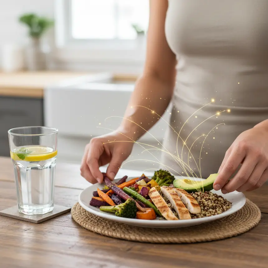 healthy habits, water intake, mindful eating