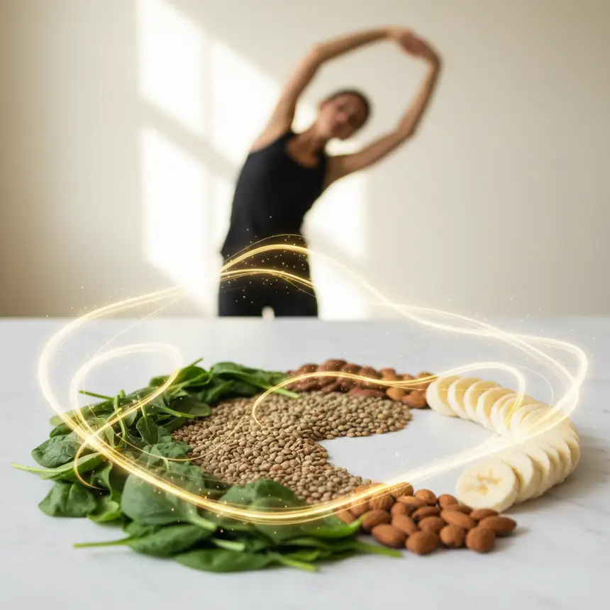 Healthy diet, stretching exercises