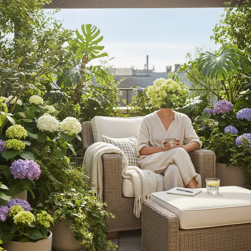 Lush green terrace