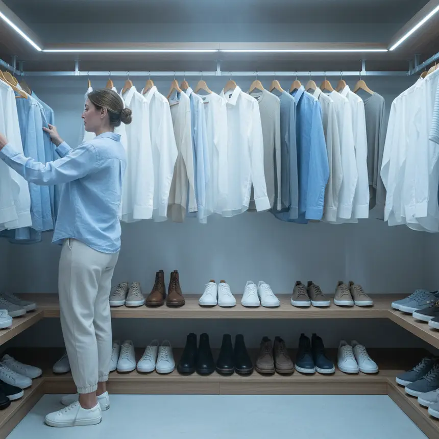 Wardrobe shoe closet humidity control