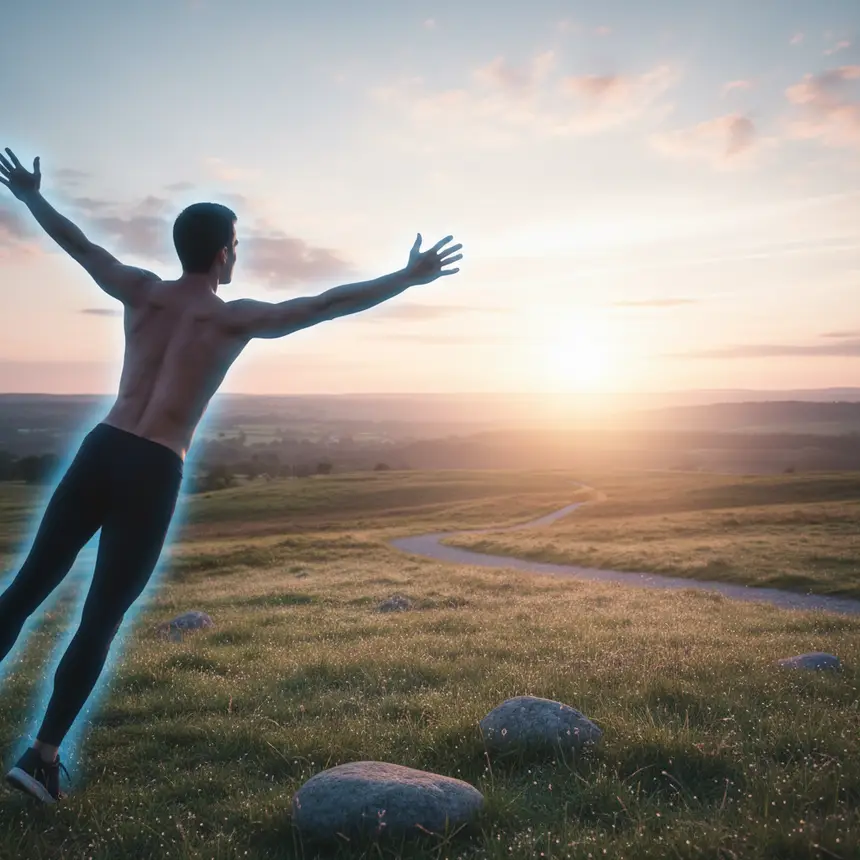 Energetic health journey, vibrant future, well-being pursuit