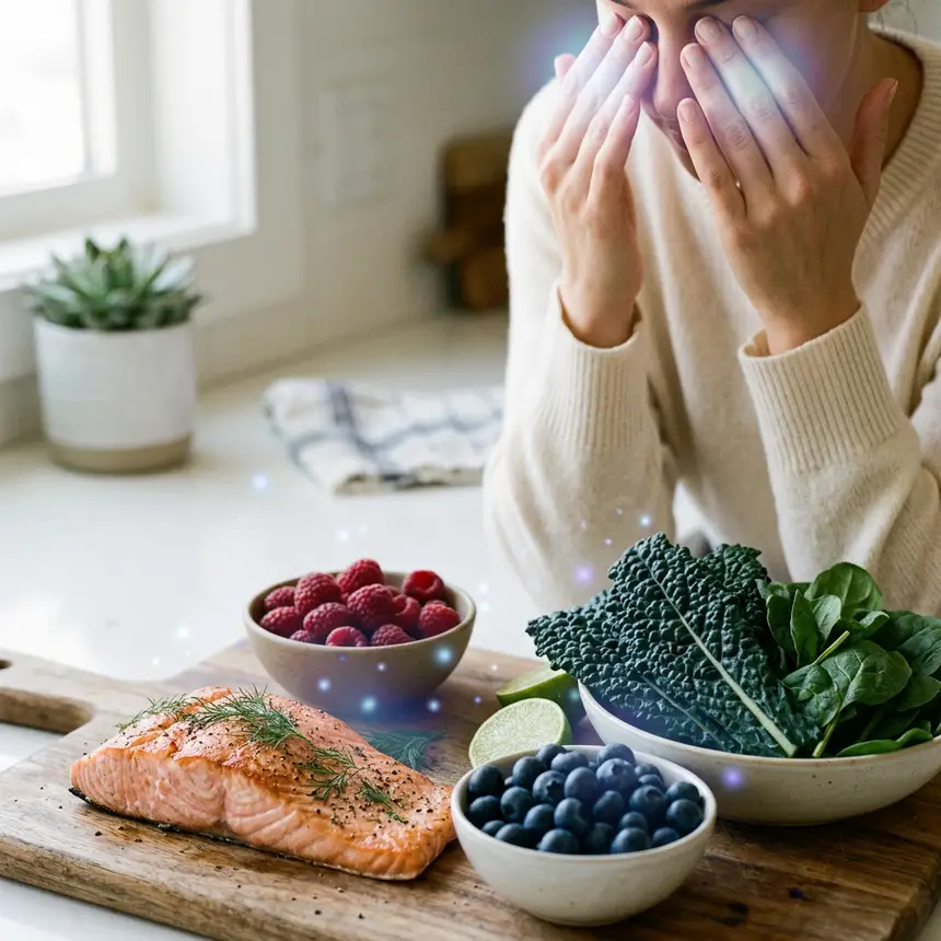 Eye health foods, eye massage