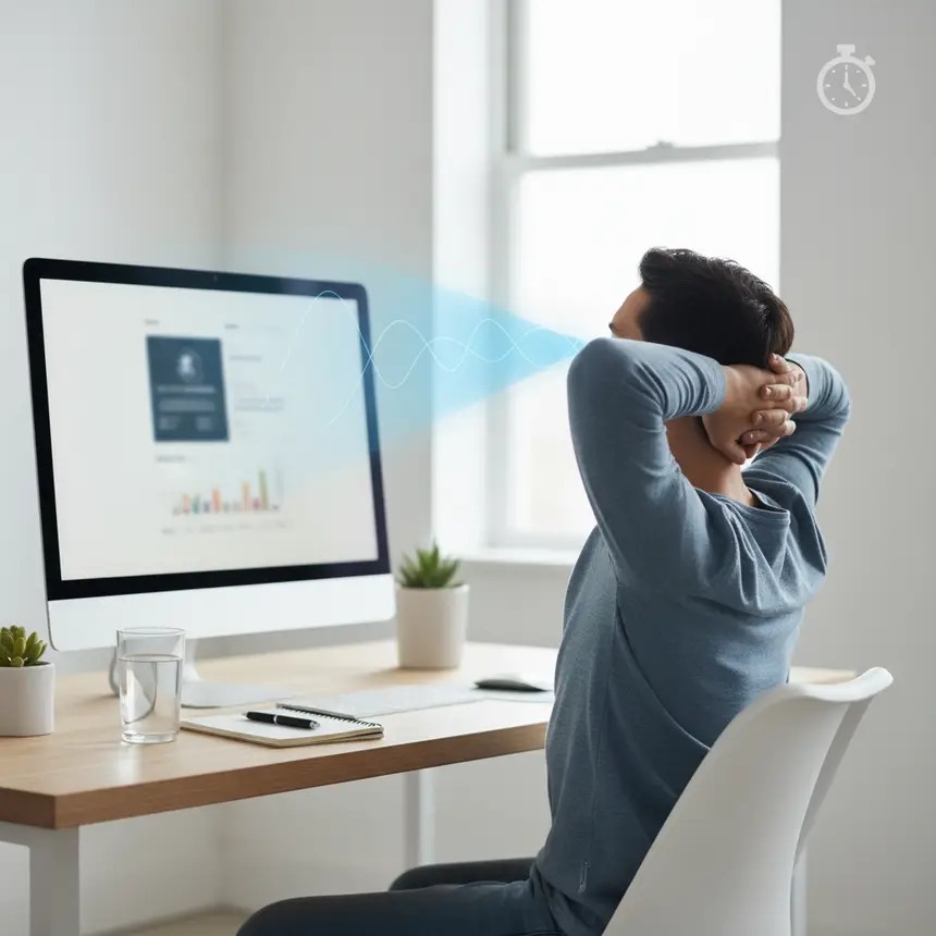 Screen break, eye stretching