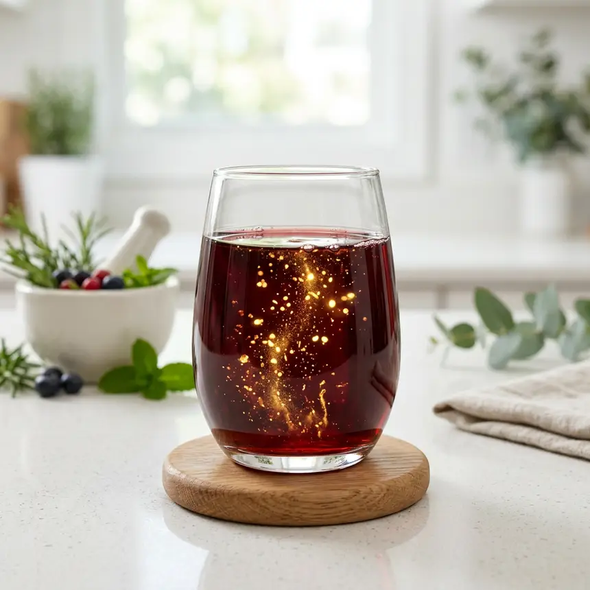 Golden nutrient flow in herbal extract