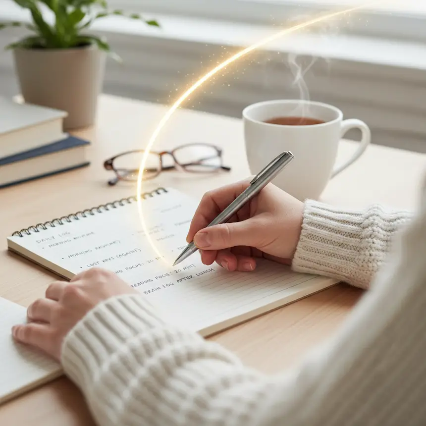 brain health journaling, cognitive function consultation, self-monitoring