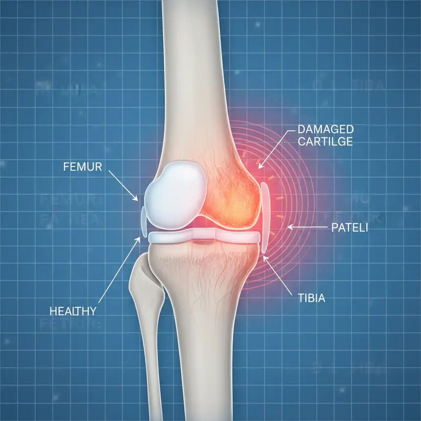 Damaged cartilage joint