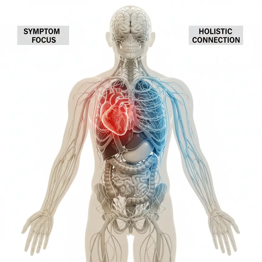 Nervous system connectivity, symptom approach