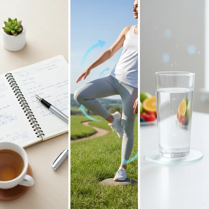 Lifestyle improvement, exercise, hydration