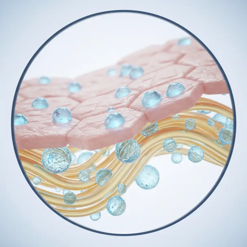 Hyaluronic acid skin hydration