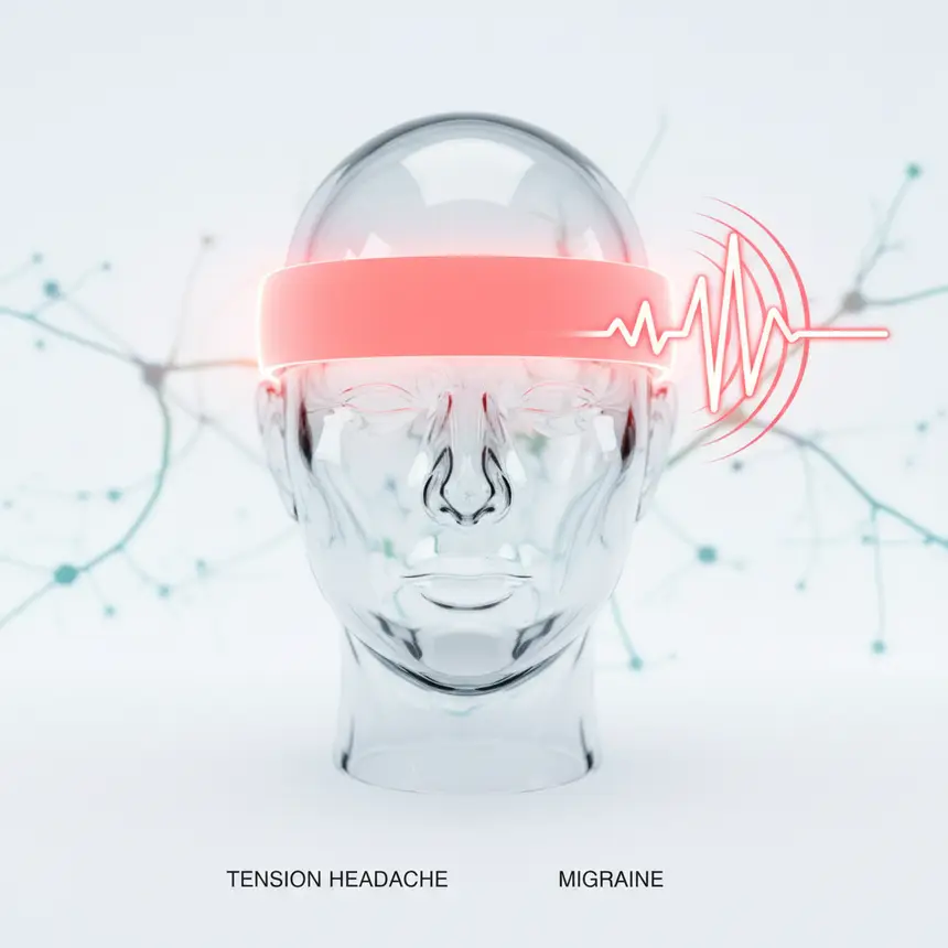 Headache types, tension migraine