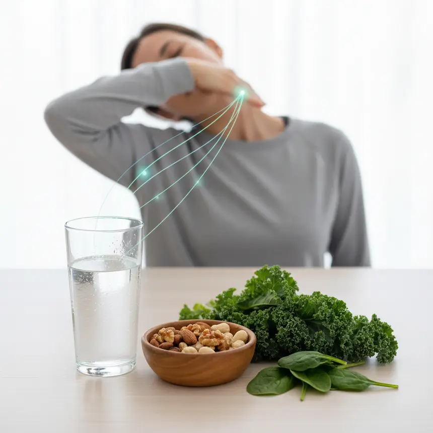 Headache relief foods, stretching