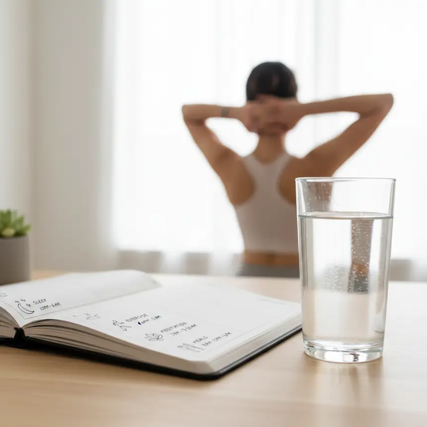 Headache relief routine, stretching