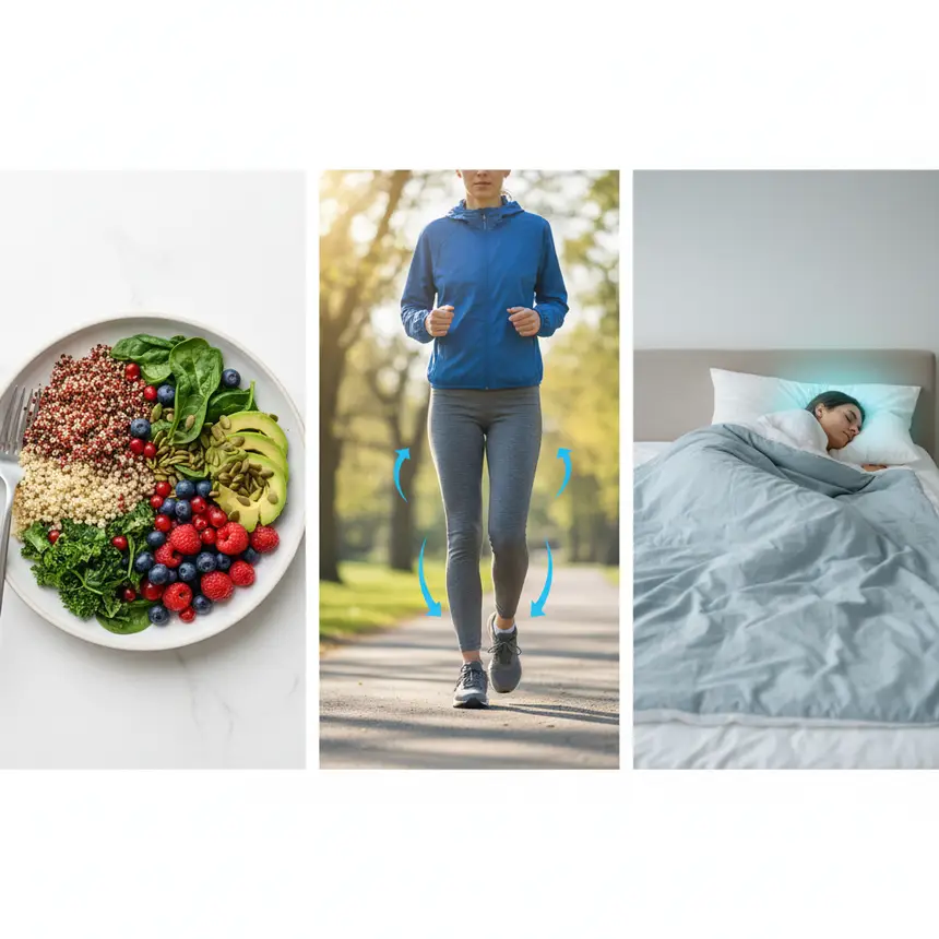 Healthy diet, aerobic exercise, deep sleep